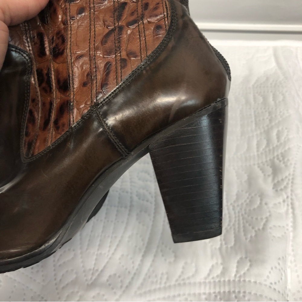 Stuart weitzman croc heeled boots, NWOT - Picture 4 of 16